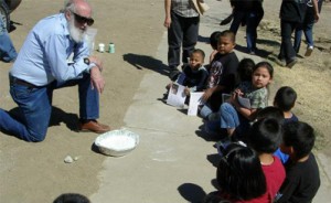 Dr. Daniel A. Klinglesmith out during an astronomy day at an elementary school