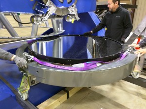 Installation of the 1.4-meter diameter primary mirror